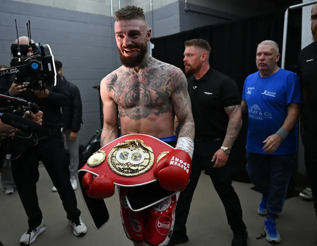 Lewis Crocker exits with the IBF welterweight title after winning his rematch with Paddy Donovan on September 13, 2025