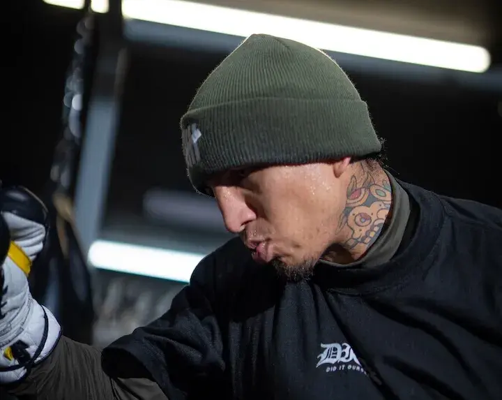 Mario Barrios in training camp for his fight against Ryan Garcia. Photo taken on February 16, 2026.