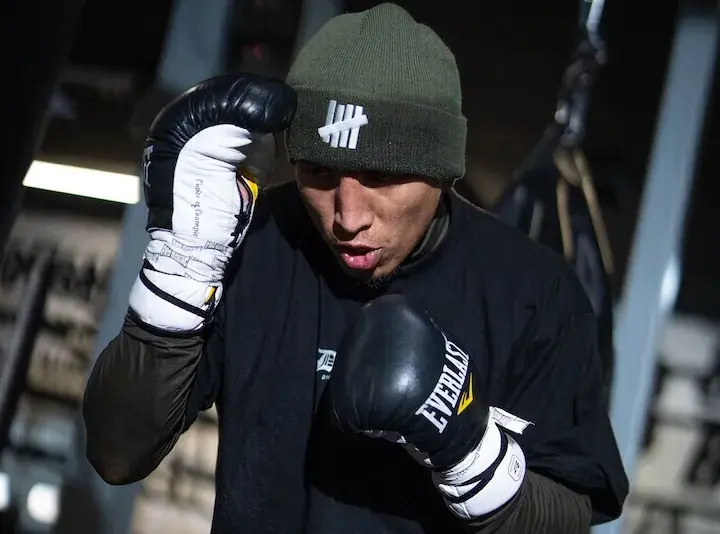 Mario Barrios in training camp for his fight against Ryan Garcia. Photo taken on February 16, 2026.