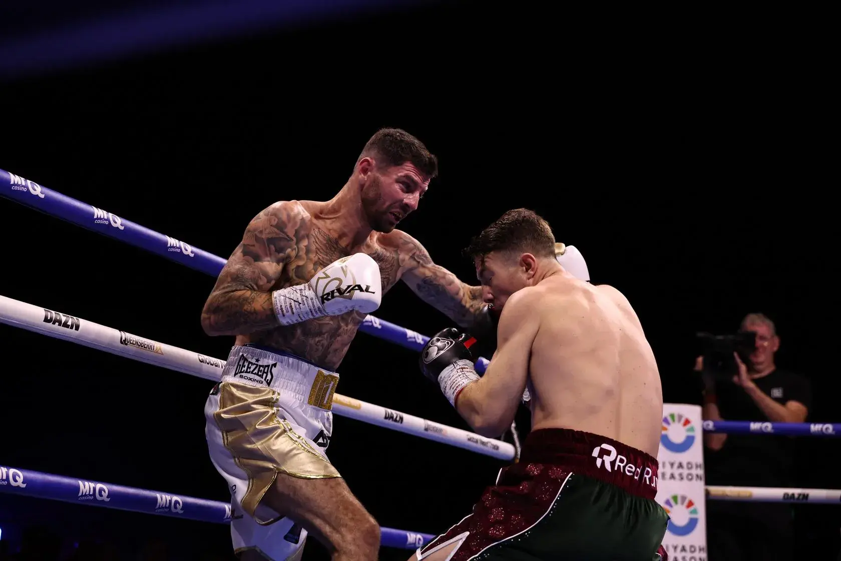 Mark Chamberlain [left] attacks Pierce O'Leary before completing victory in Ireland on August 1, 2026
