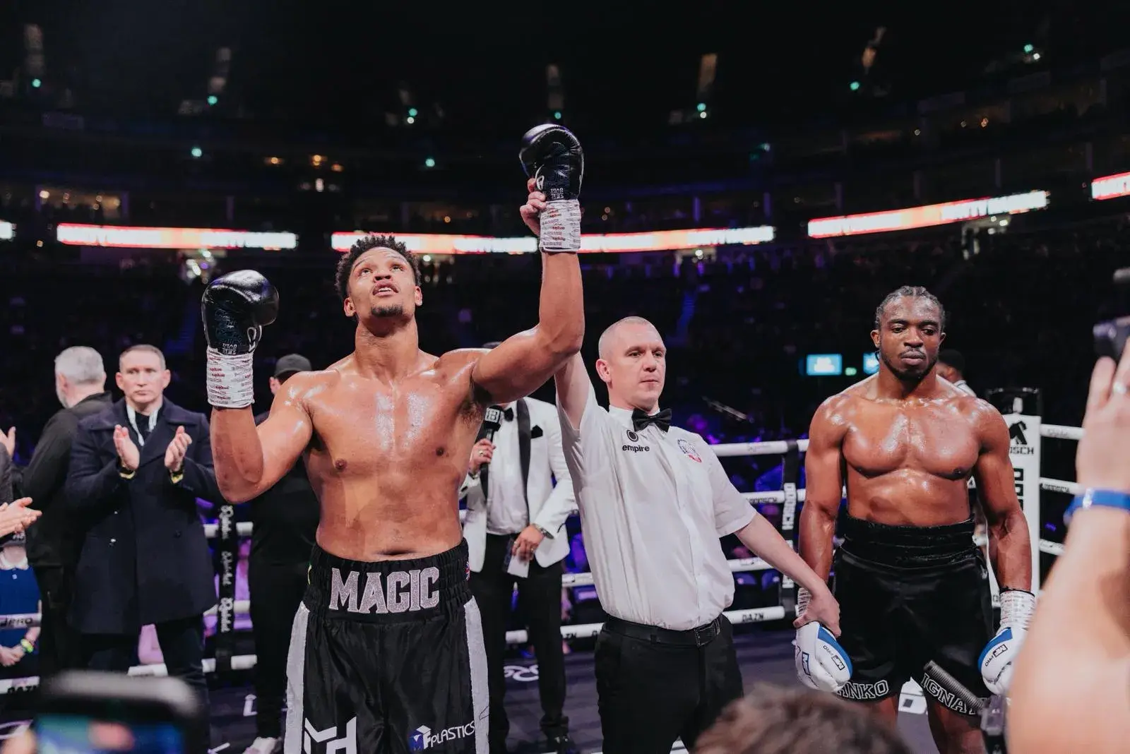 Matty Harris celebrates defeating Franklin Ignatius in two rounds