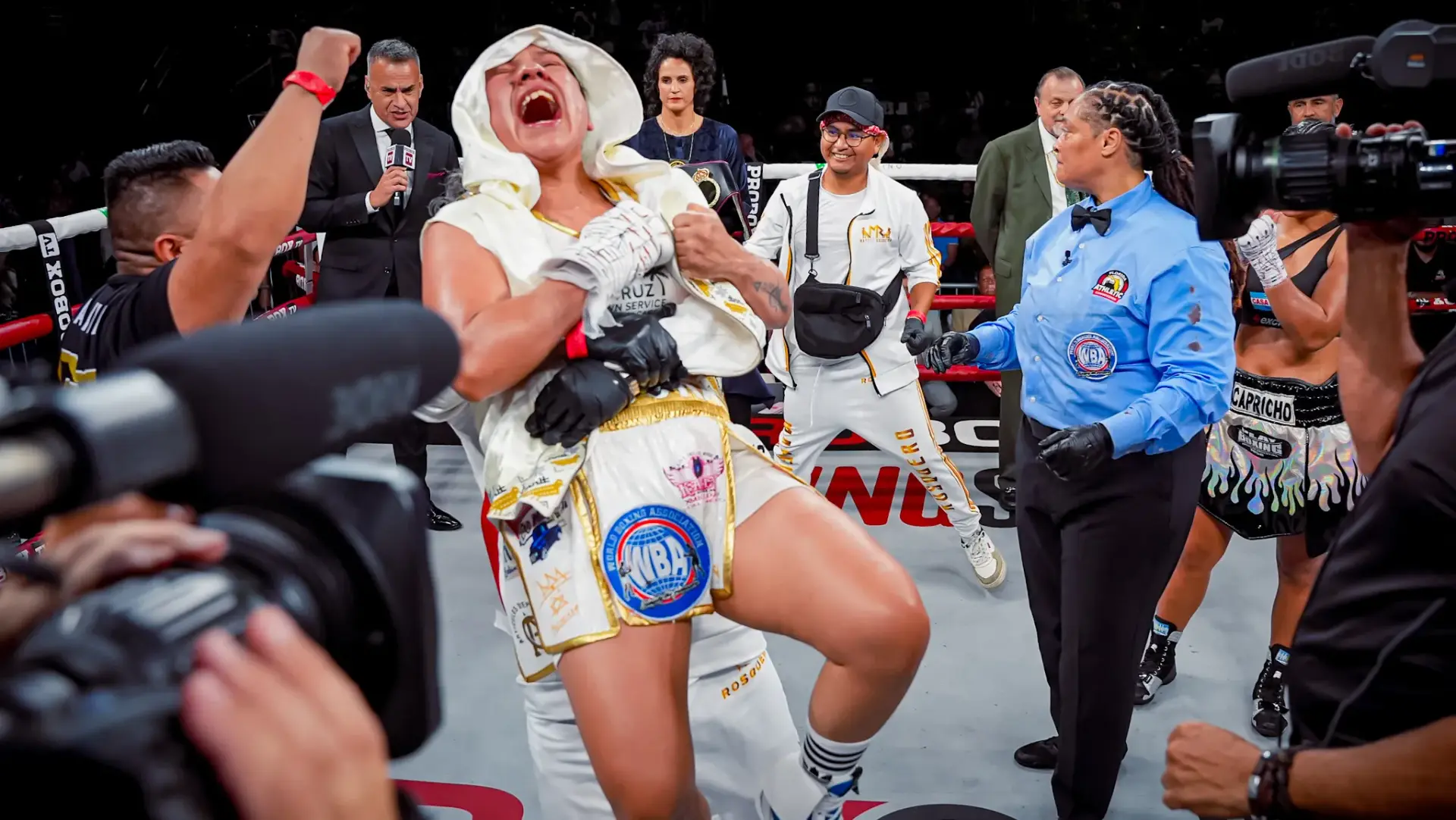 Mayelli Rosquero celebrates