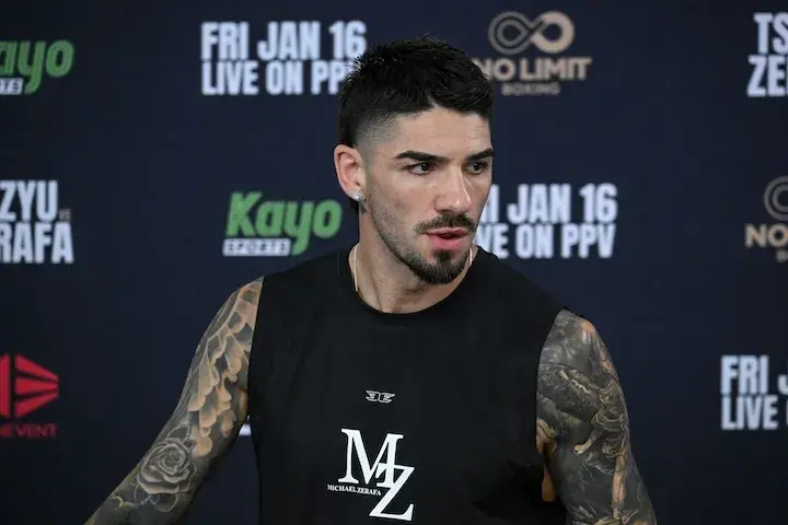 Michael Zerafa is seen at a media workout on January 13, 2026, ahead of his fight with Nikita Tszyu.