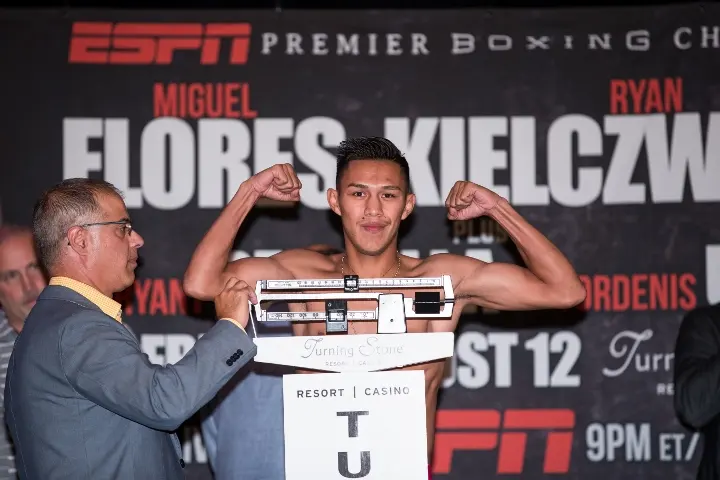 Miguel Flores Weigh In Weigh In Brett Carlsen Premier Boxing Champions
