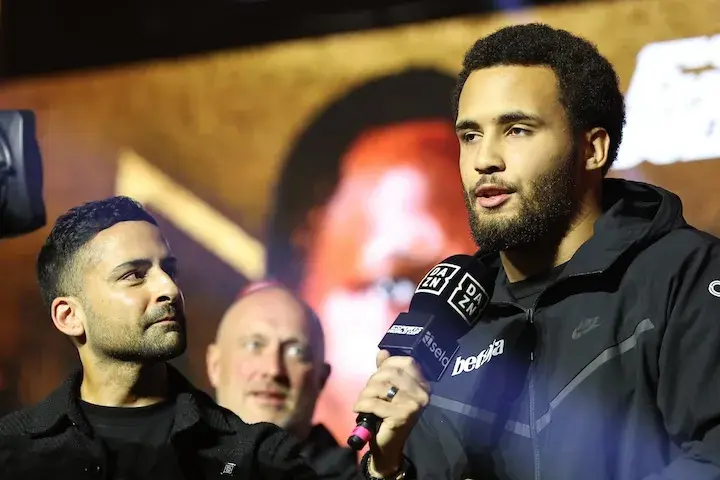 Moses Itauma talks to DAZN the day before he defeats Dillian Whyte in 20025