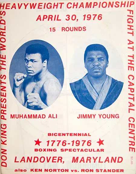 The cover of the Muhammad Ali-Jimmy Young fight program from April 30, 1976