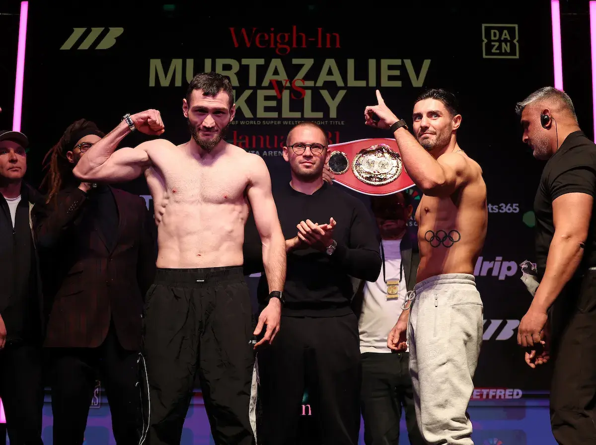 Champion Bakhram Murtazaliev and Josh Kelly make weight in Newcastle