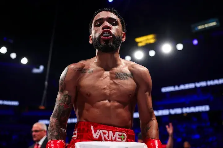 Oscar Collazo celebrates his victory over Jesus Haro. (March 14, 2026)