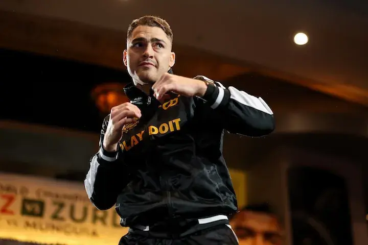 Oscar Duarte at the media workout for his fight against Angel Fierro. (April 29, 2026)