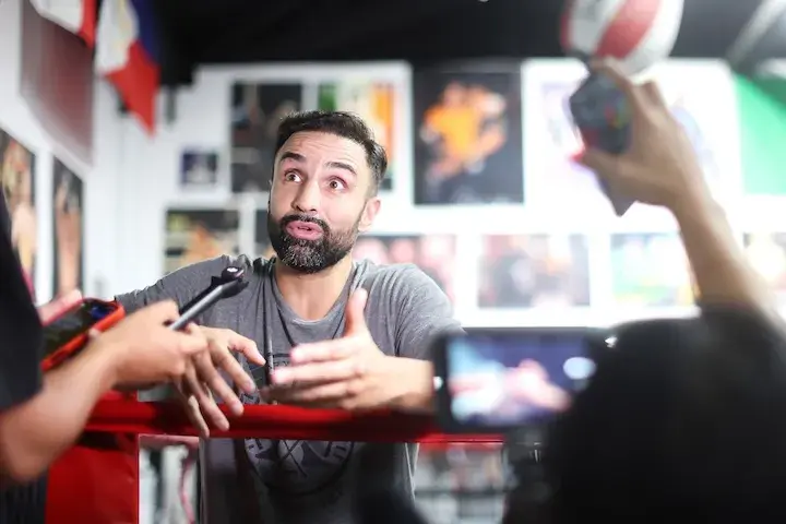 Paulie Malignaggi speaks to the media during Tim Tszyu-Denis Nurja fight week. (March 31, 2026)