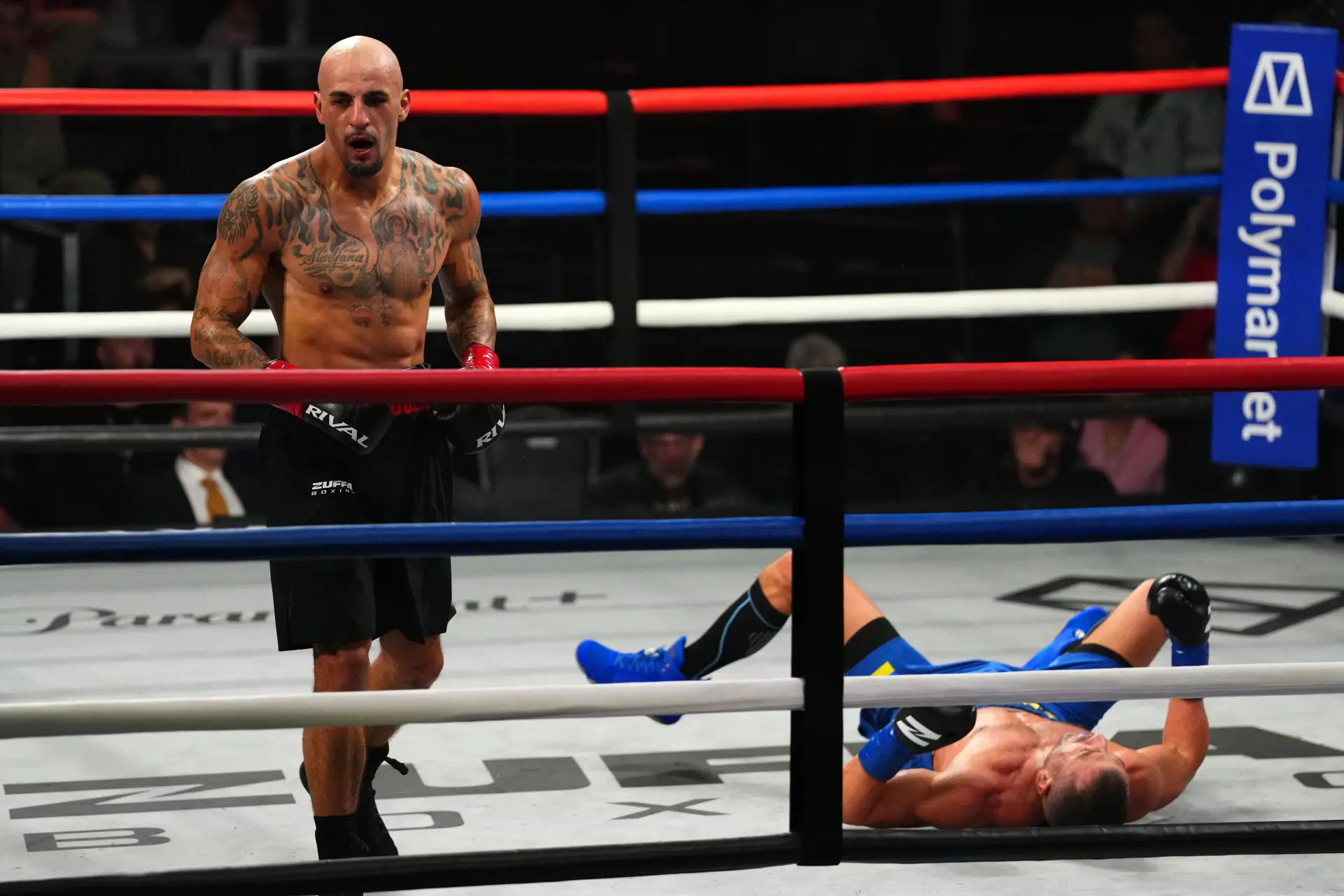 Radivoje “Hot Rod” Kalajdzic walks off after dropping Oleksandr Gvozdyk.