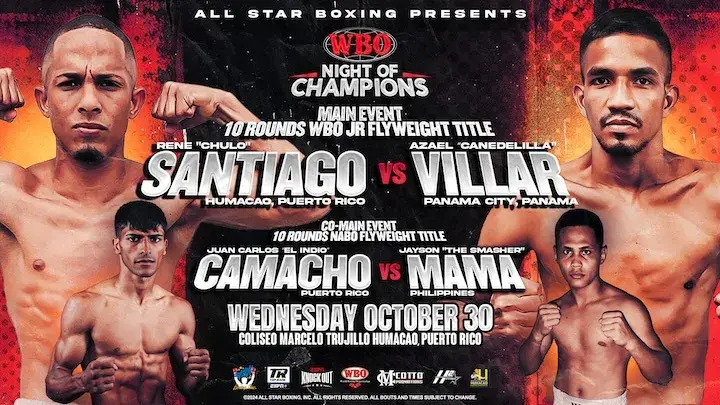 Puerto Rico card to feature Rene Santiago-Azael Villar in main event
