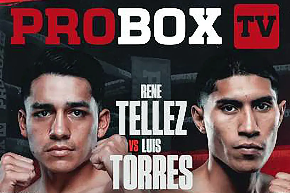 The fight poster for the boxing match between Rene Tellez and Luis Torres on February 27, 2026.