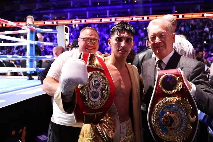 Royston Barney-Smith with promoter Frank Warren