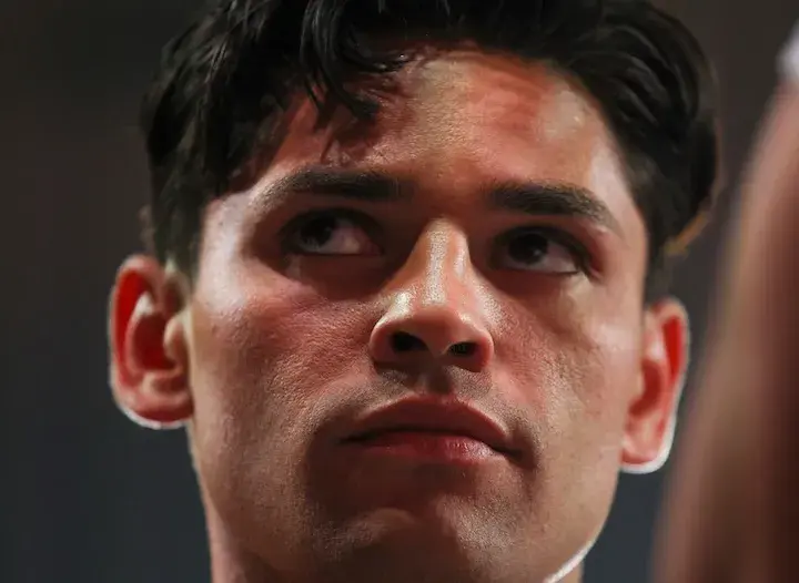 Ryan Garcia looks skyward in New York in 2024