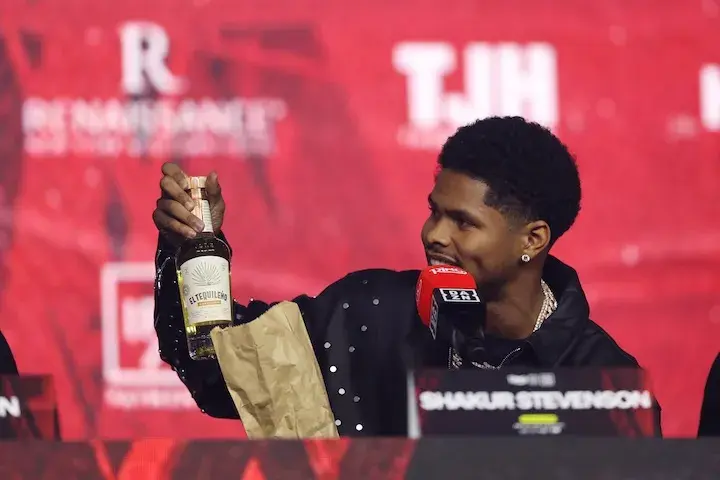 Shakur Stevenson at the press conference for his fight with Shakur Stevenson. Photo Taken on January 29, 2026.
