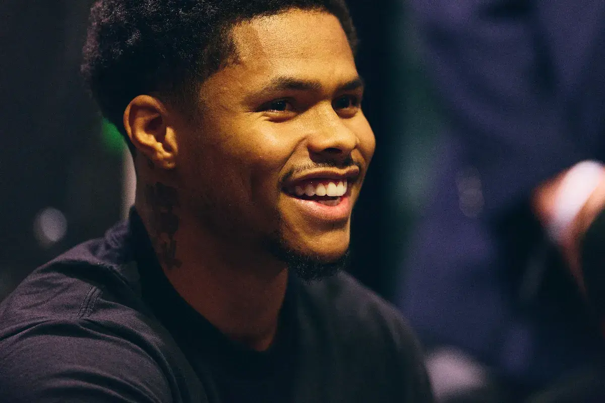 Shakur Stevenson smiles after his impressive victory over Teofimo Lopez