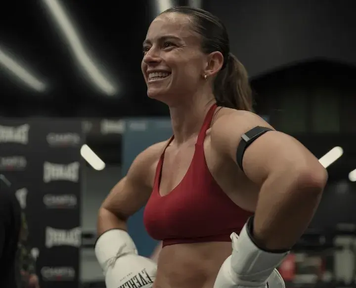 Skye Nicolson in camp for her fight with Mariah Turner.