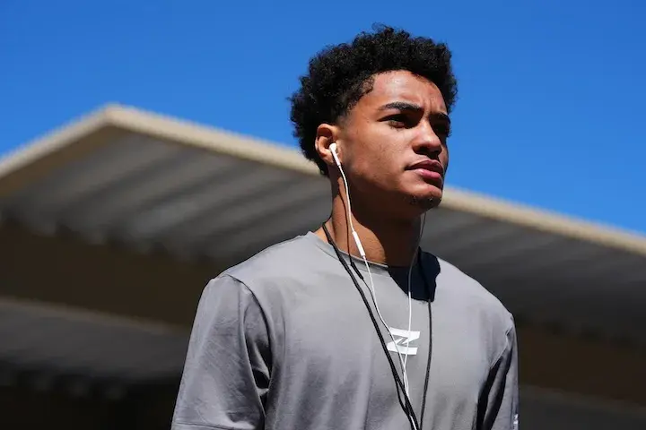 Troy Nash Jnr walks to the arena for his bout against Bryan Rodriguez on Easter Sunday at the Meta Apex in Las Vegs. (April 5, 2026)