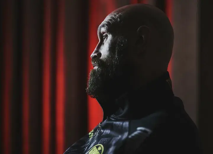 Tyson Fury sits down for an interview.