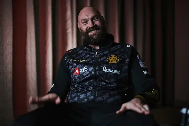 Tyson Fury sits down for an interview.