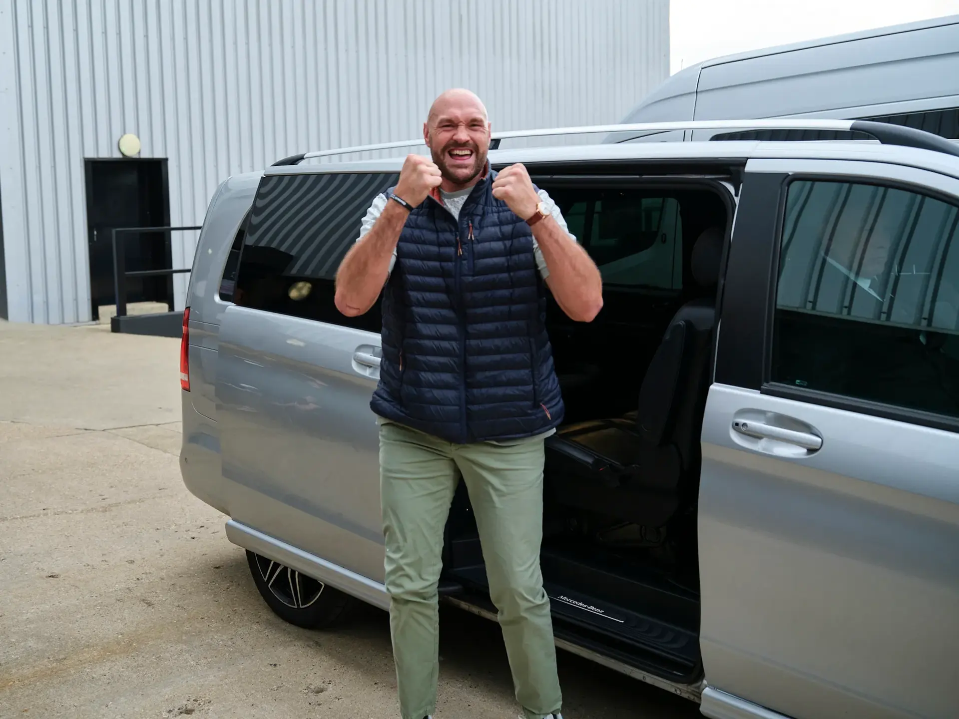 Tyson Fury arrives in London on September 29 ahead of launch press conference for Anthony Joshua showdown
