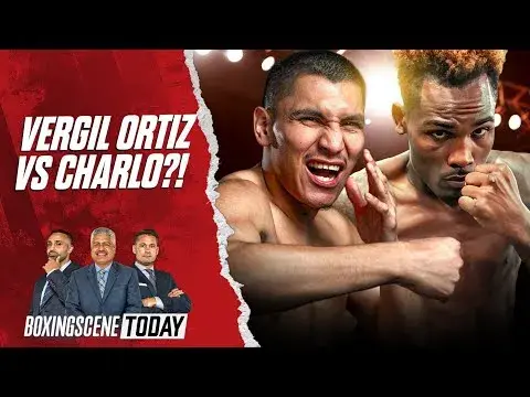 Thumbnail for BoxingScene Today episode titled Vergil Ortiz Jr vs Jermell Charlo? Who Rules Lightweight And Where Does Lamont Roach Jr Rank at 135?