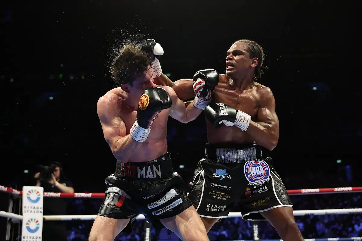 Gerome Warburton on his way to victory over Nathan Heaney on March 28, 2026
