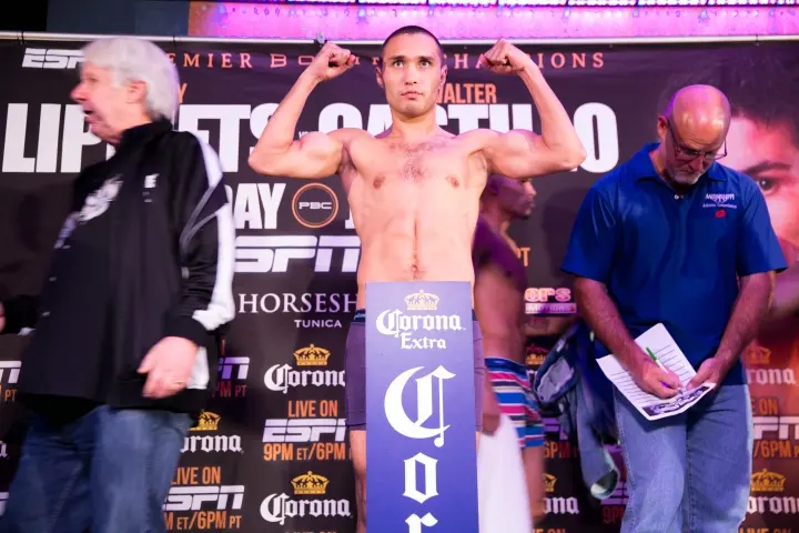 Weigh In Sergey Lipinets Weigh In Nabeel Ahmad Premier Boxing Champions