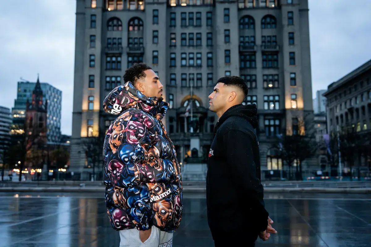 Ben Whittaker and opponent Braian Suarez face off