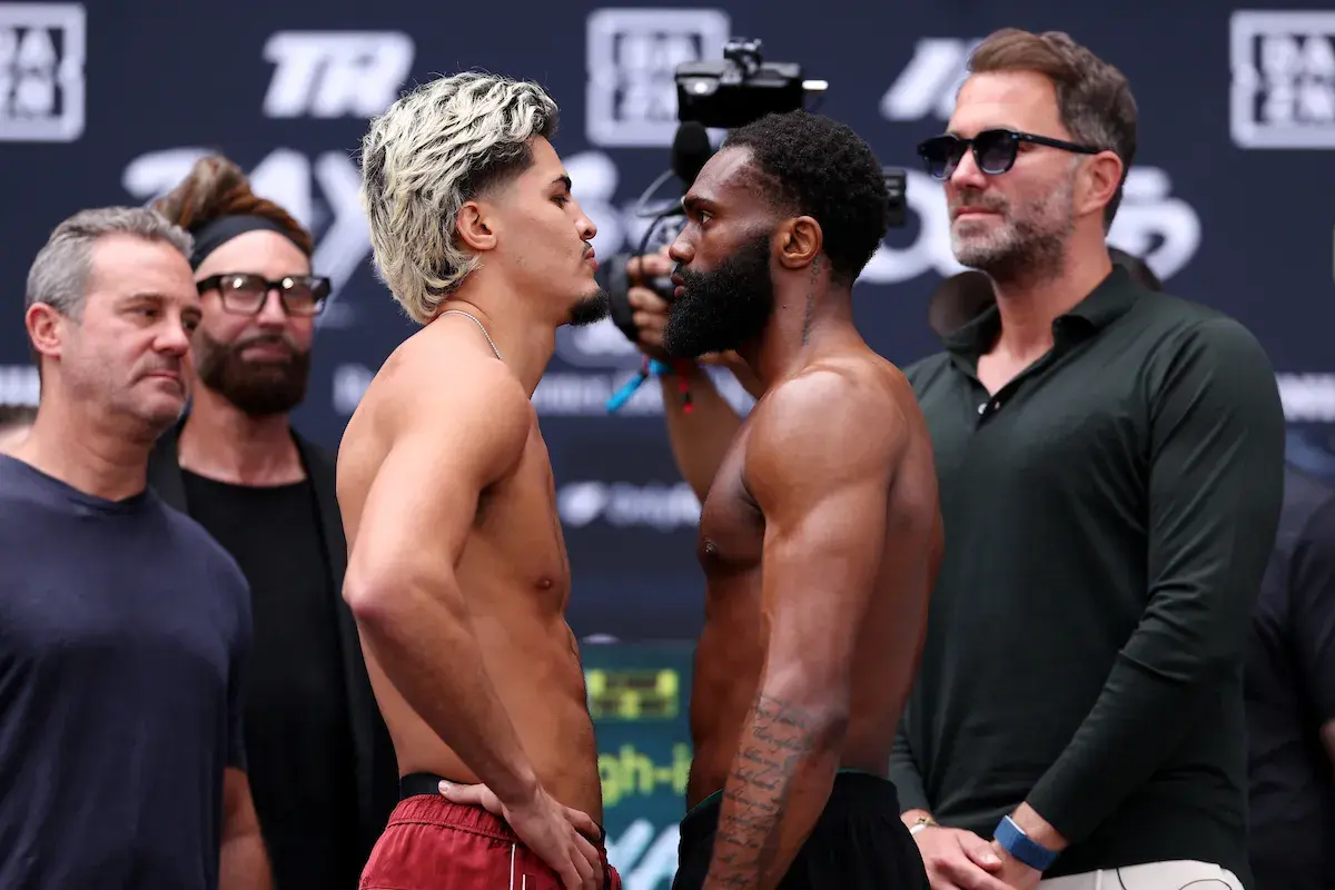 Xander Zayas and Jaron Ennis share a face-off that lasts more than a minute