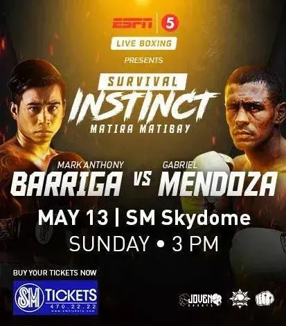 Barriga Vs Mendoza Fight Poster