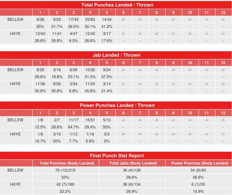 Bellew Haye Compubox Punch Stats