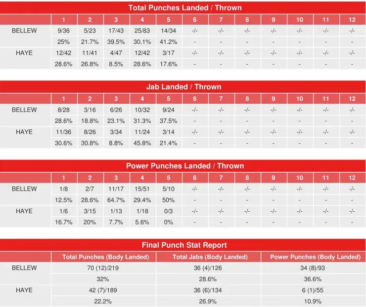 Bellew Haye Compubox Punch Stats