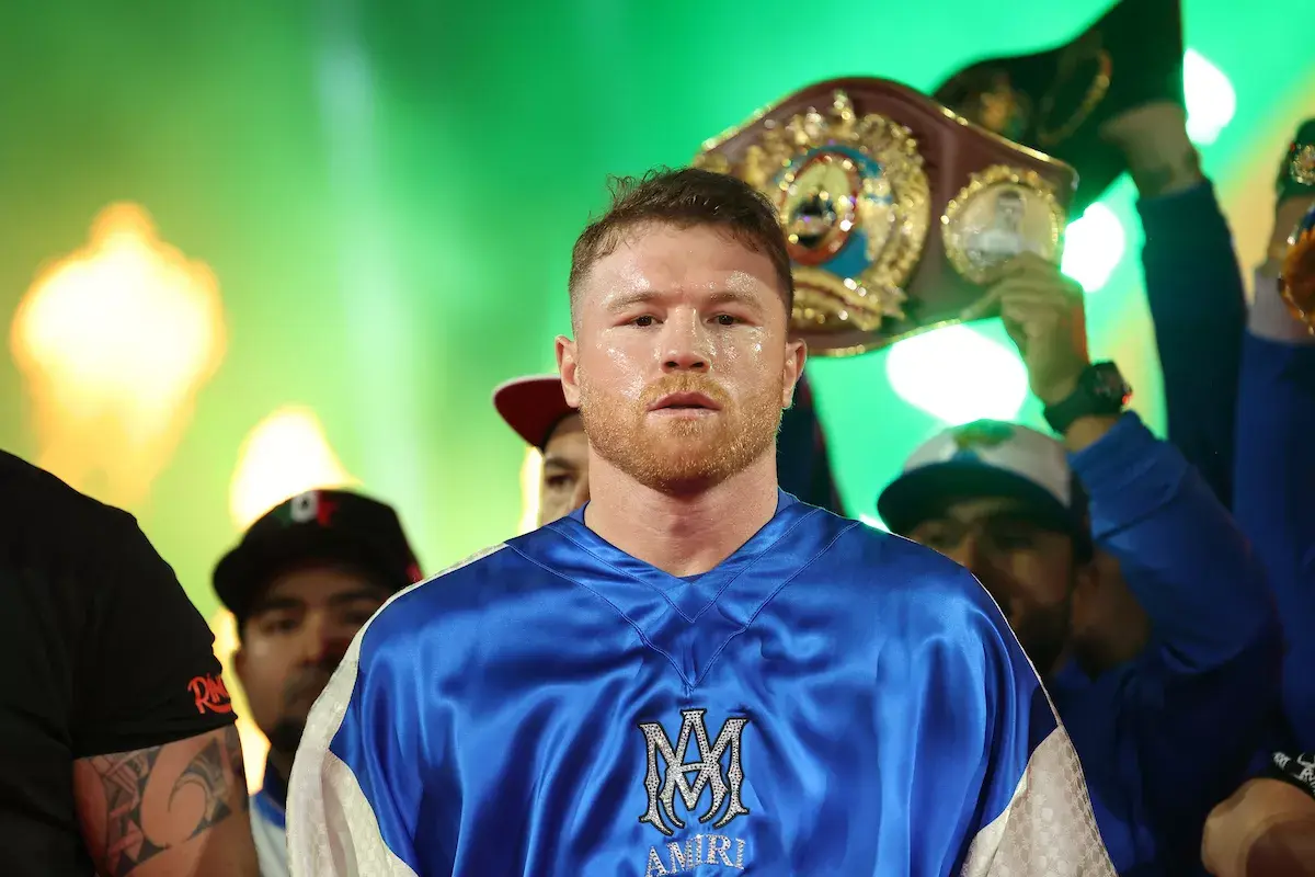 Canelo Alvarez walks to the ring to face William Scull