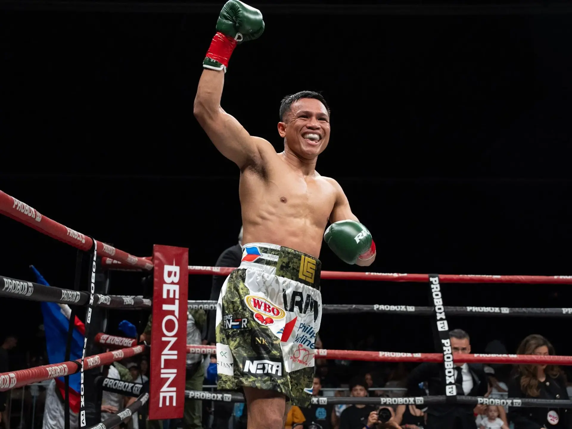 Charly Suarez after knocking out Manuel Avila, July 18, 2026
