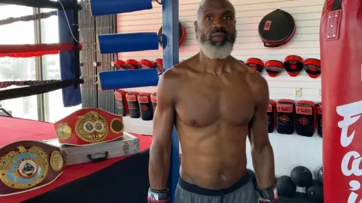 Chris Byrd shows off his physique in 2020 when the idea of a comeback was first floated