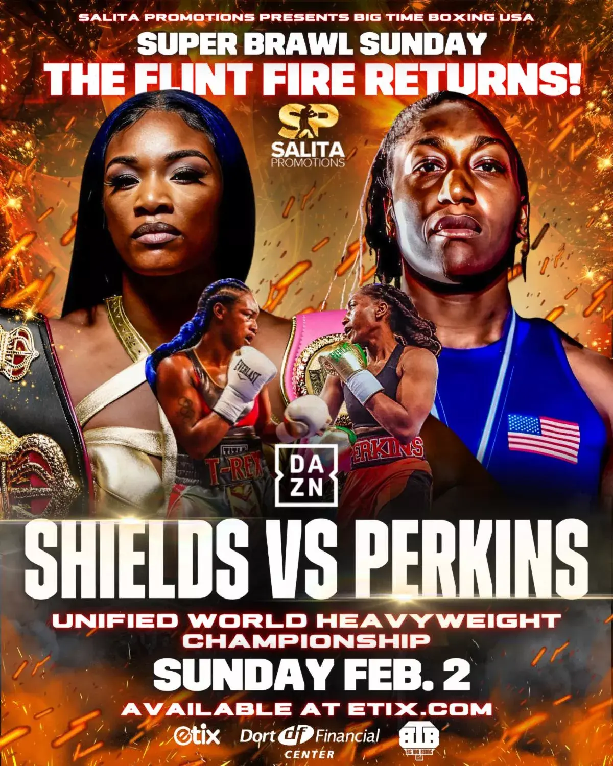 Fight poster for Claressa Shields vs. Danielle Perkins
