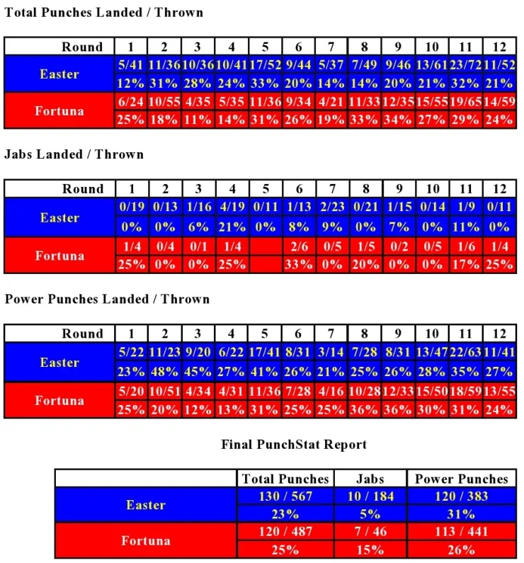 Easter Fortuna Compubox Punch Stats