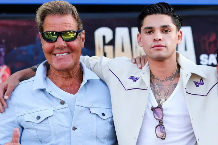Boxing trainer Joe Goossen with fighter Ryan Garcia.