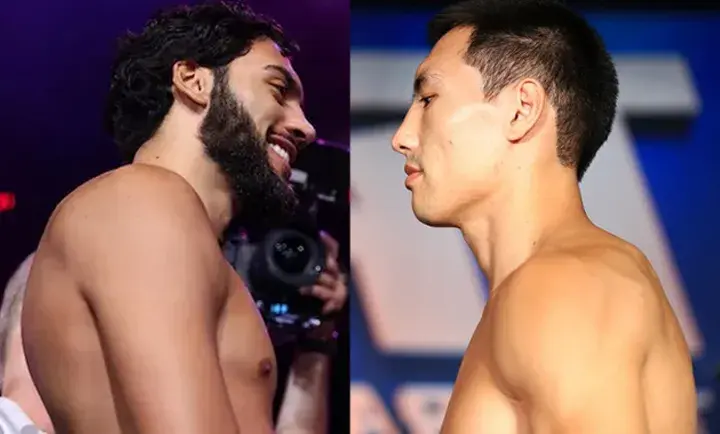 Hamzah Sheeraz-JanibekAlimkhanuly faceoff