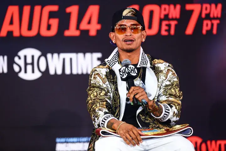 John Riel Casimero speaks to the media ahead of his fight with Guillermo Rigondeaux.