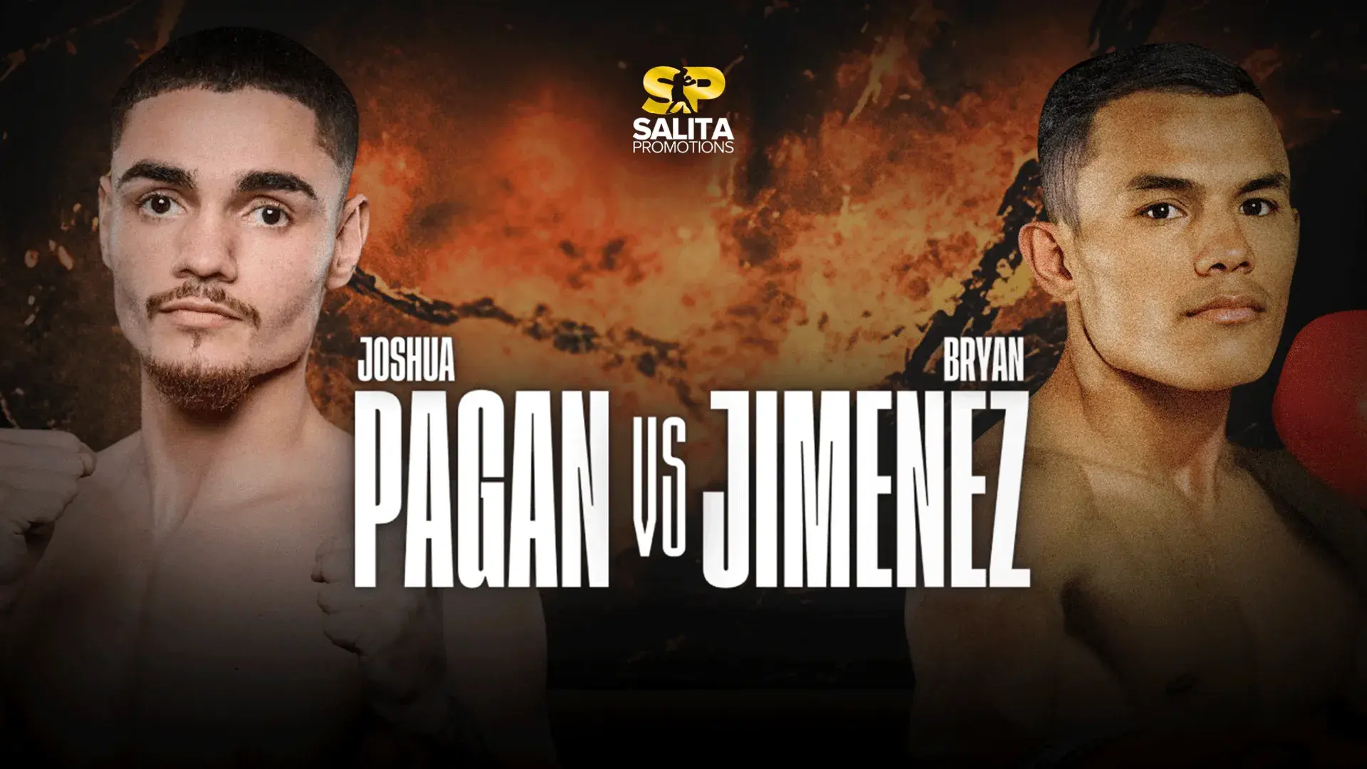 The fight poster for a February 2026 boxing match between Joshua Pagan and Bryan Jimenez.