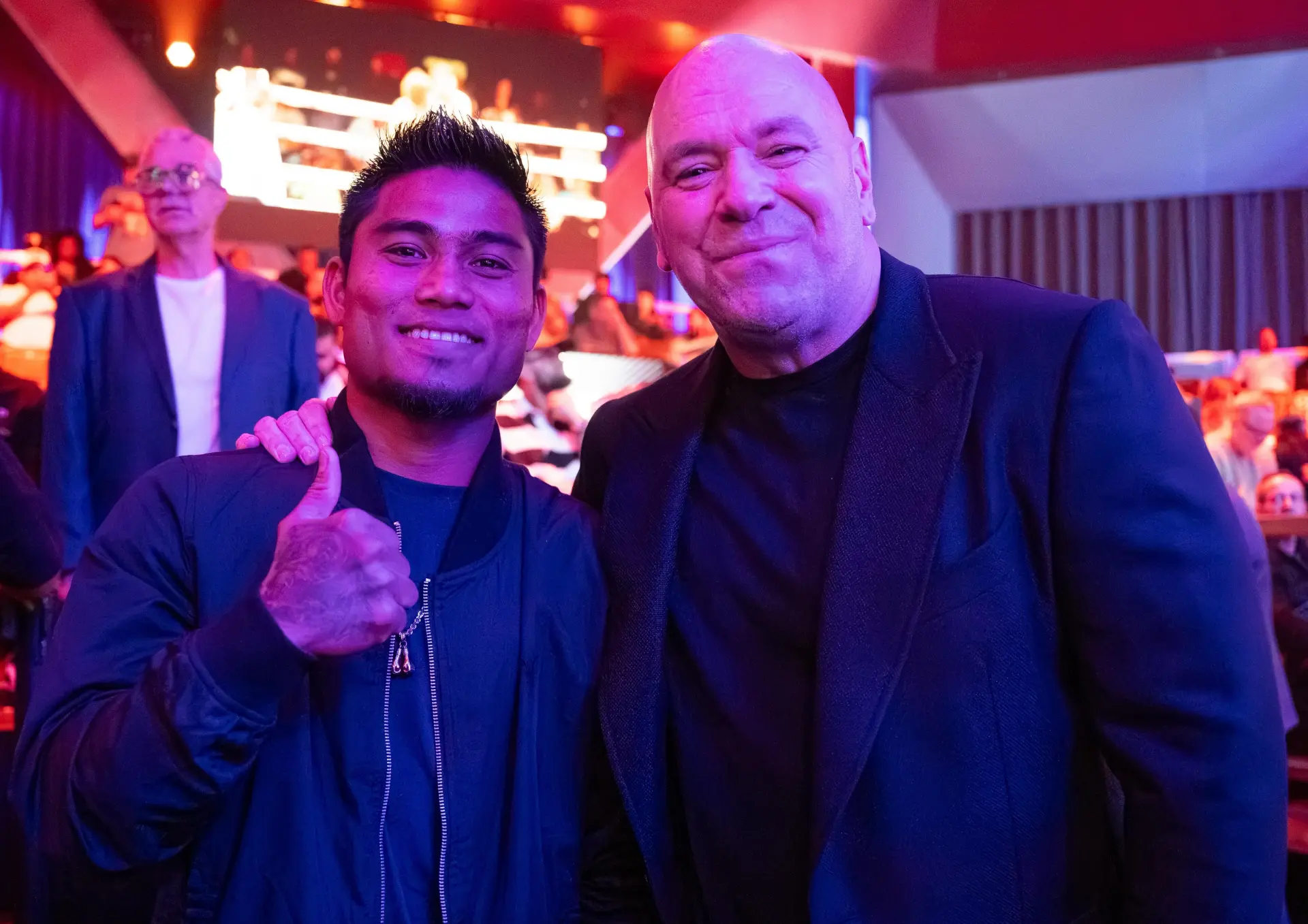 Mark Magsayo with Dana White