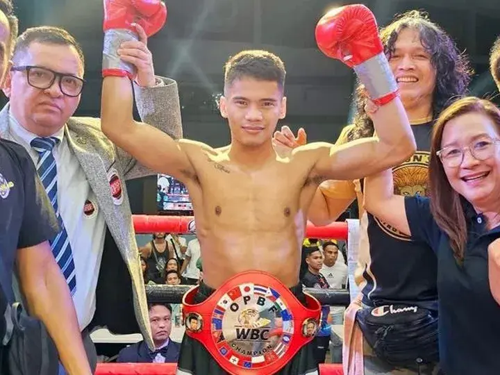 A file photo of Miel Fajardo celebrating after a previous victory.
