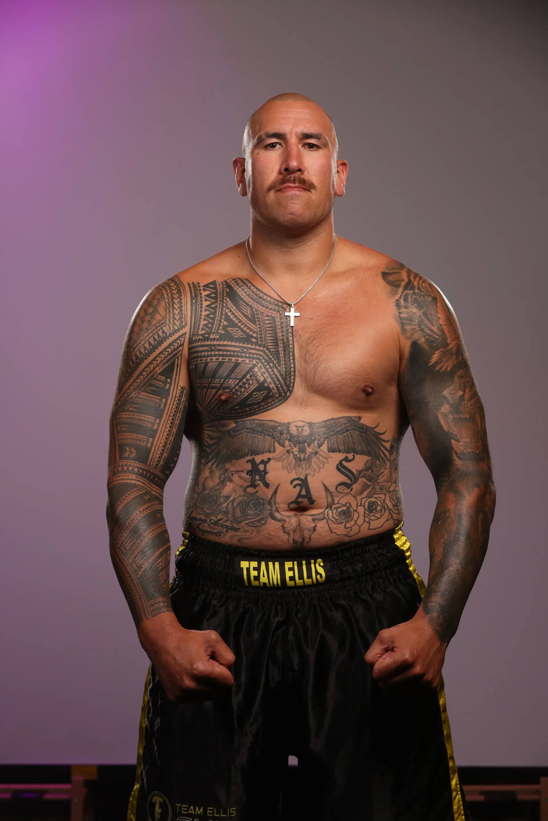 Heavyweight prospect Nelson Asofa-Solomona, a former rugby player, is pictured ahead of his first professional boxing match.