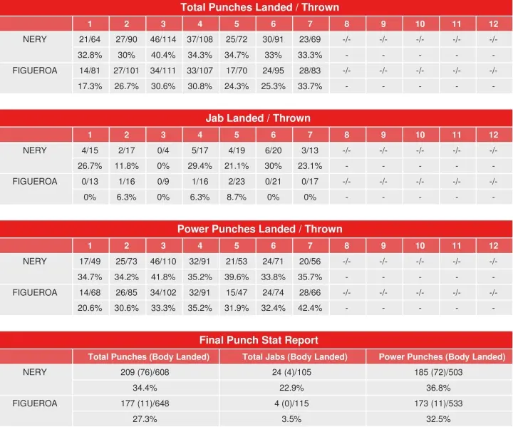Nery Figueroa Compubox Punch Stats