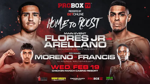 Gabriel Flores Jose Arellano fight poster February 2025