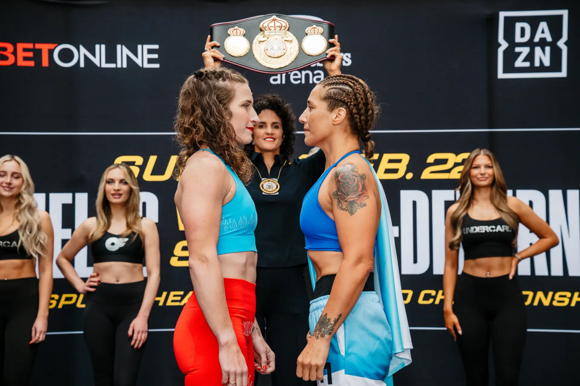 Sammy Worthington and Edith Matthysse at the weigh-in.