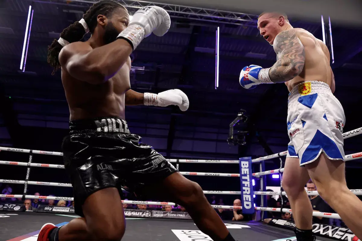 Scott Forrest scores a knockdown of Deevorn Miller.